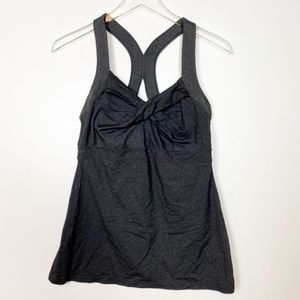 Athleta Charcoal Grey Tank Top Shelf Bra Large